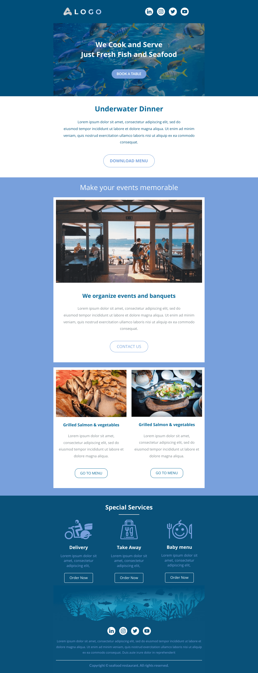Laravel Mail Template - Seafood Restaurant