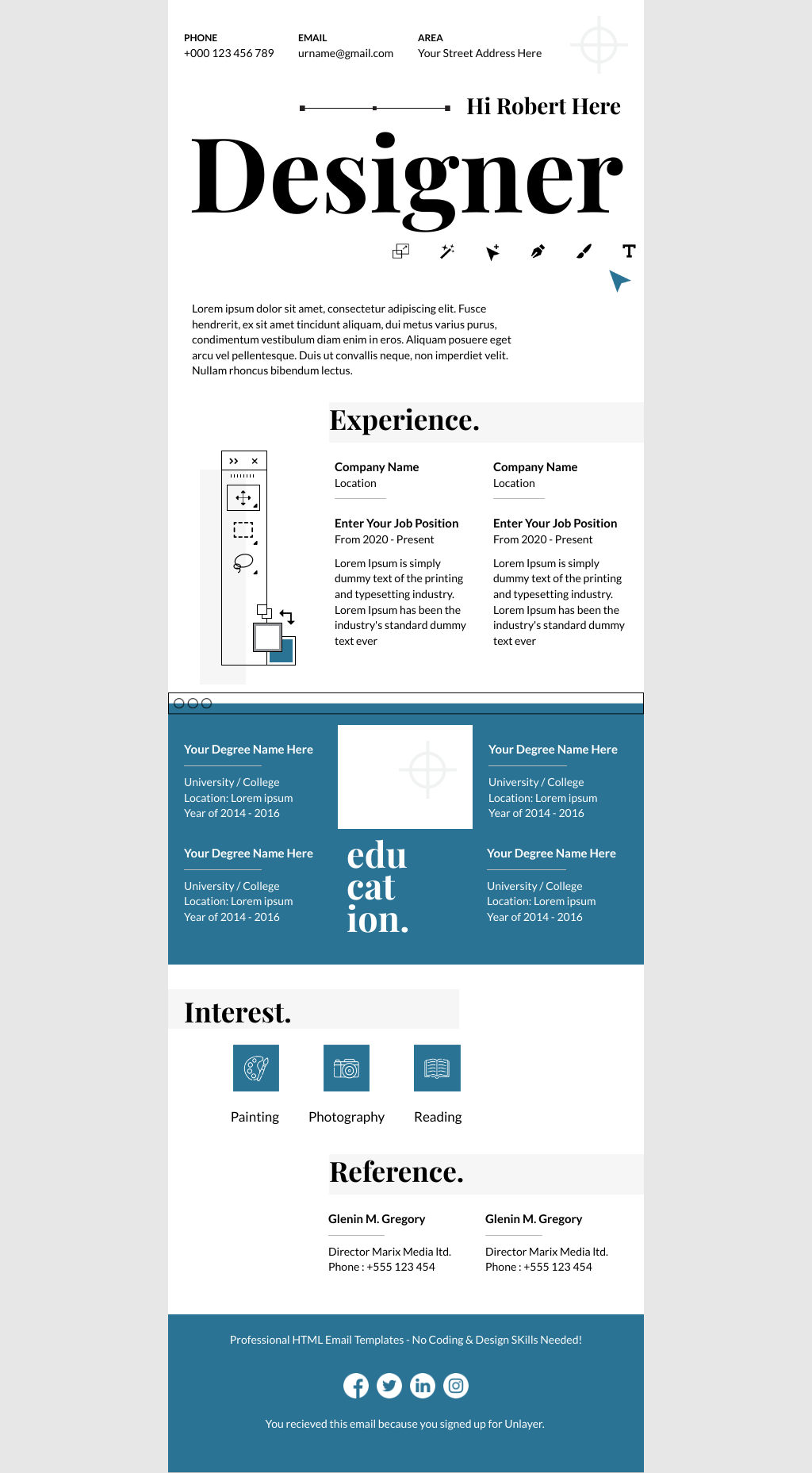 Laravel Mail Template - Resume for Designers