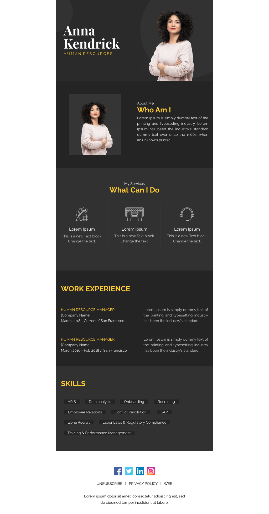 Laravel Mail Template - Resume for HR