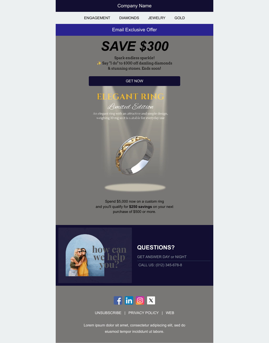 Laravel Mail Template - Ring in The Savings