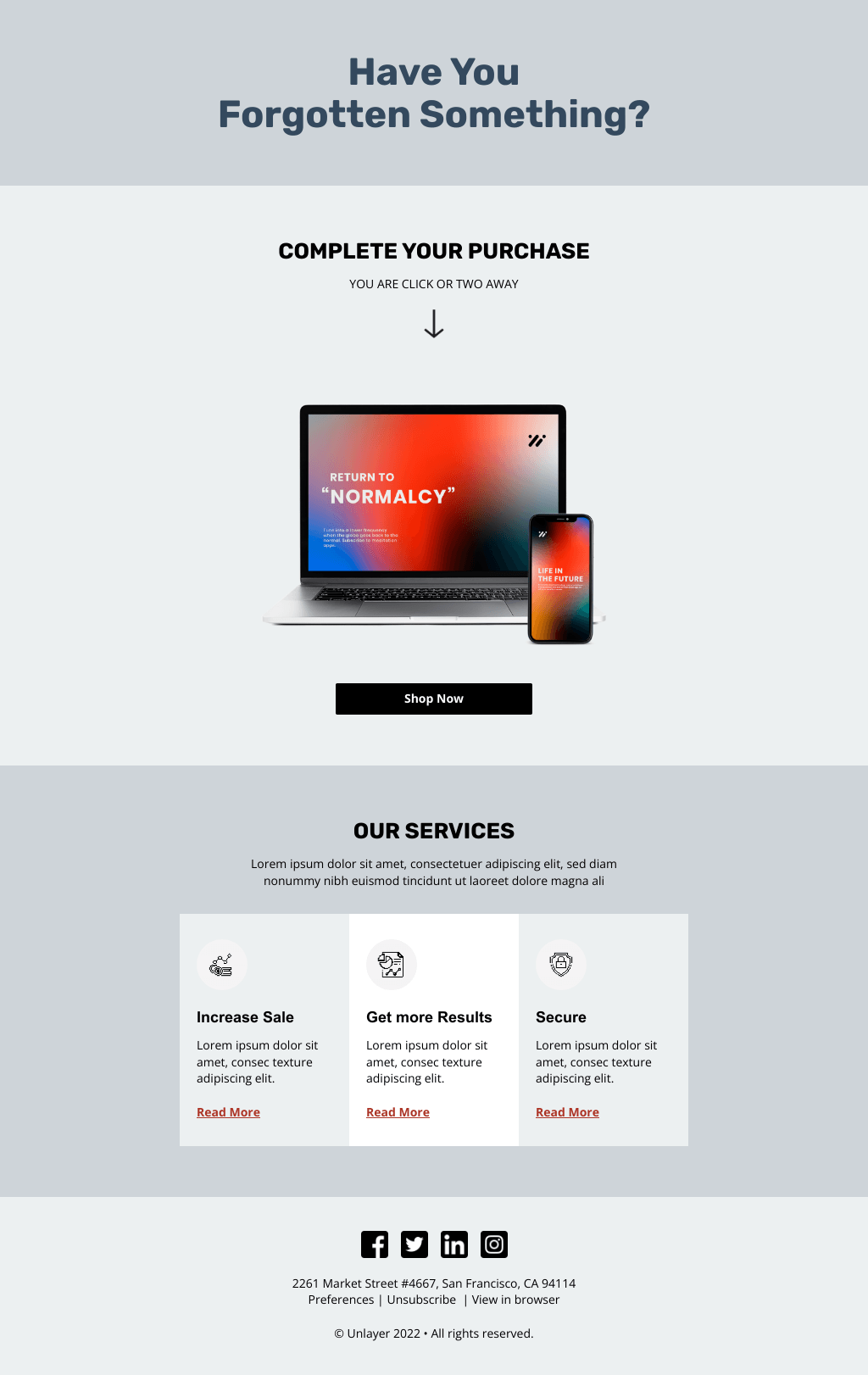 Laravel Mail Template - SaaS Cart Abandoned