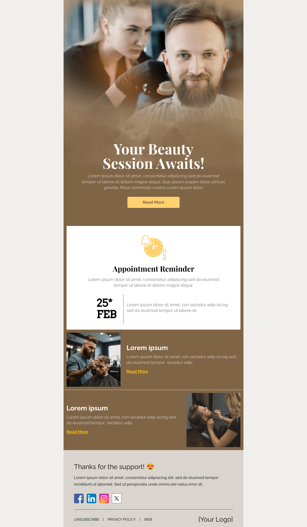 Laravel Mail Template - Salon Appointment Reminders