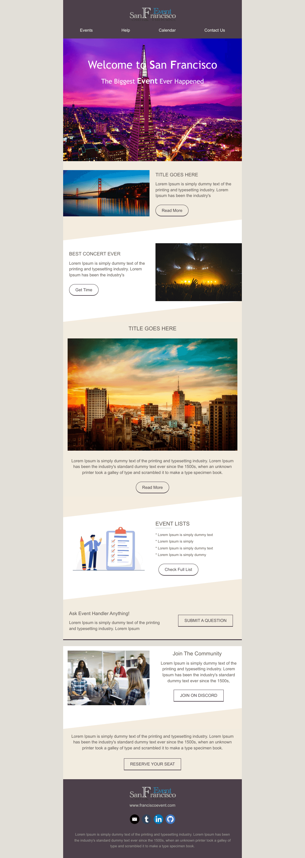 Laravel Mail Template - San Francisco Event