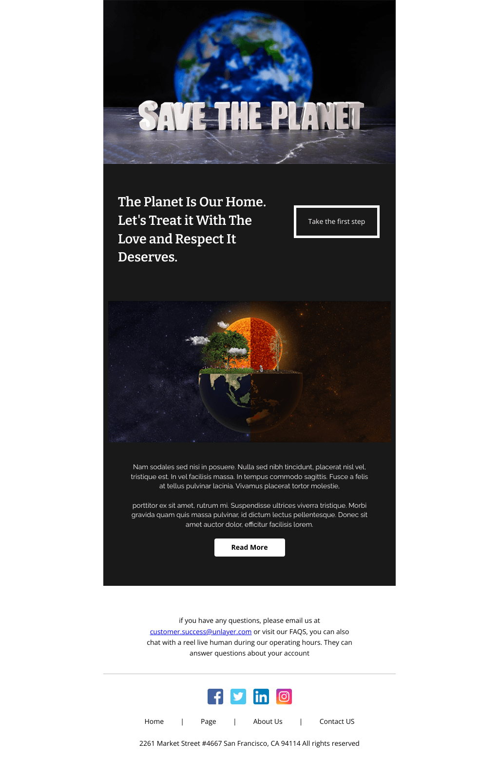 Laravel Mail Template - Save the Planet 