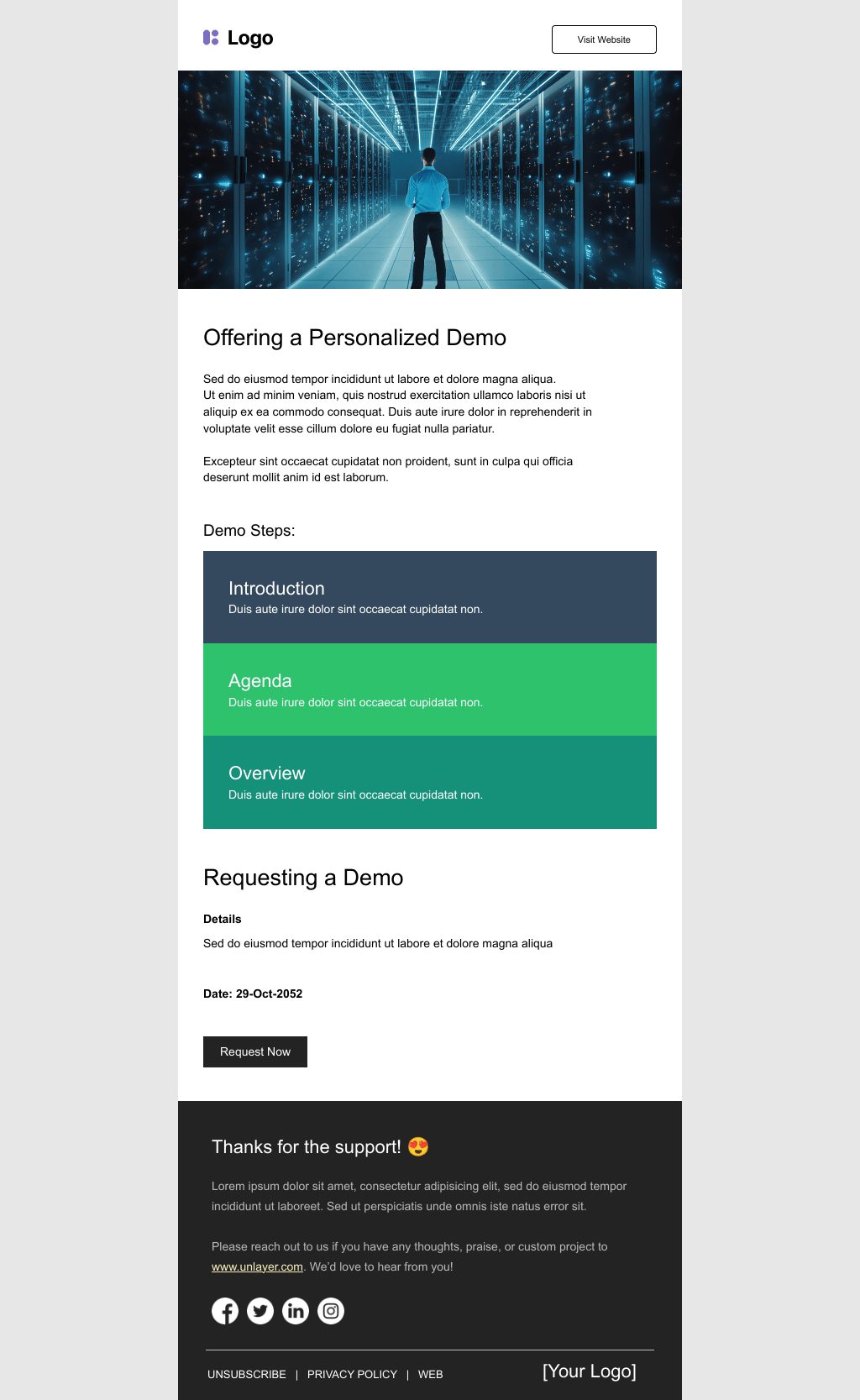 Laravel Mail Template - Schedule a Demo