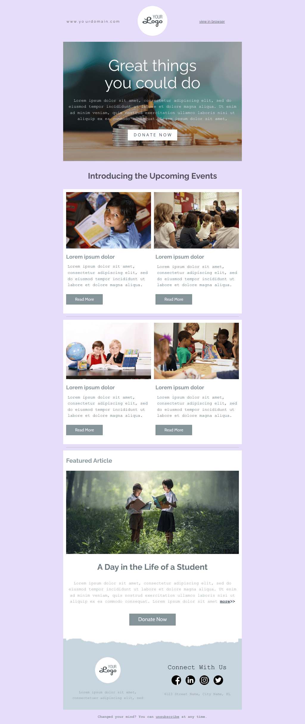 Laravel Mail Template - School Fundraising