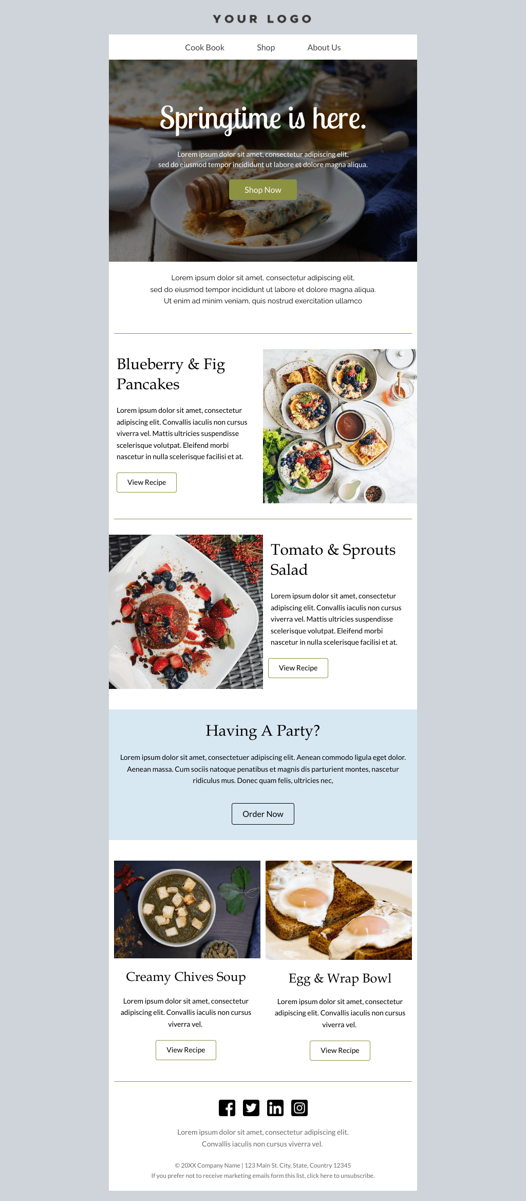Laravel Mail Template - Seasonal Recipes