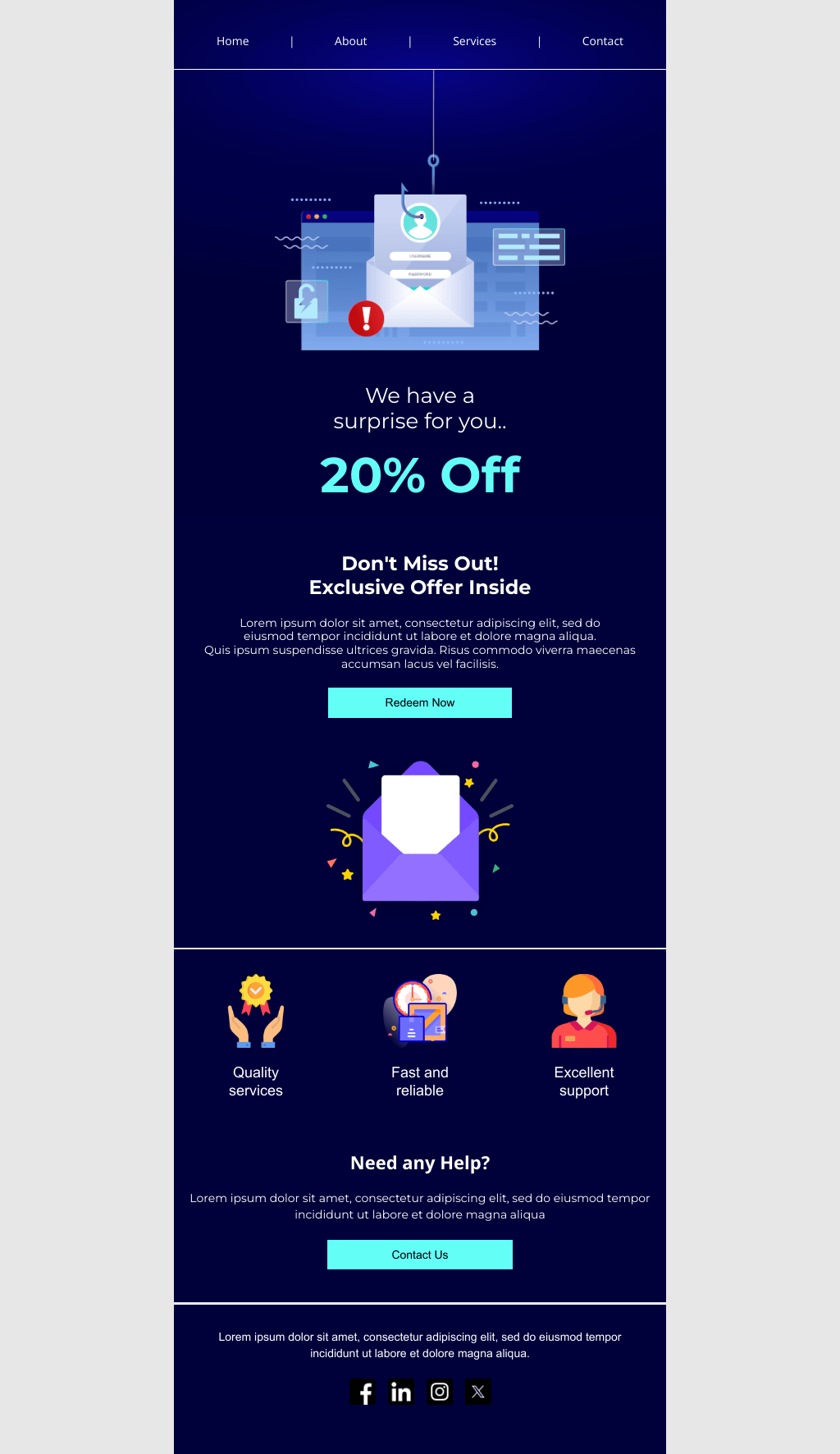 Laravel Mail Template - Secret Envelop