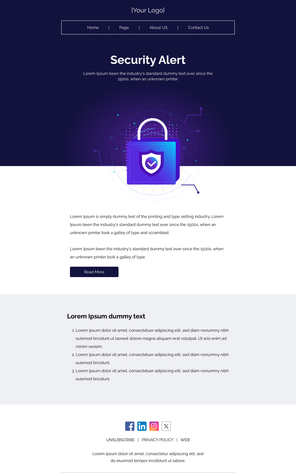 Laravel Mail Template - Security Alert