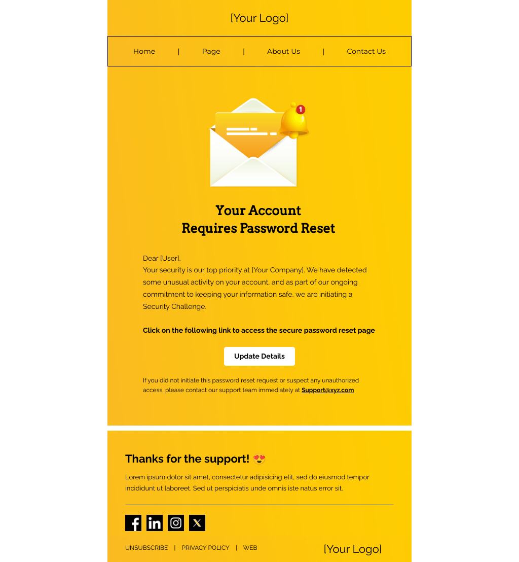 Laravel Mail Template - Security Challenge 