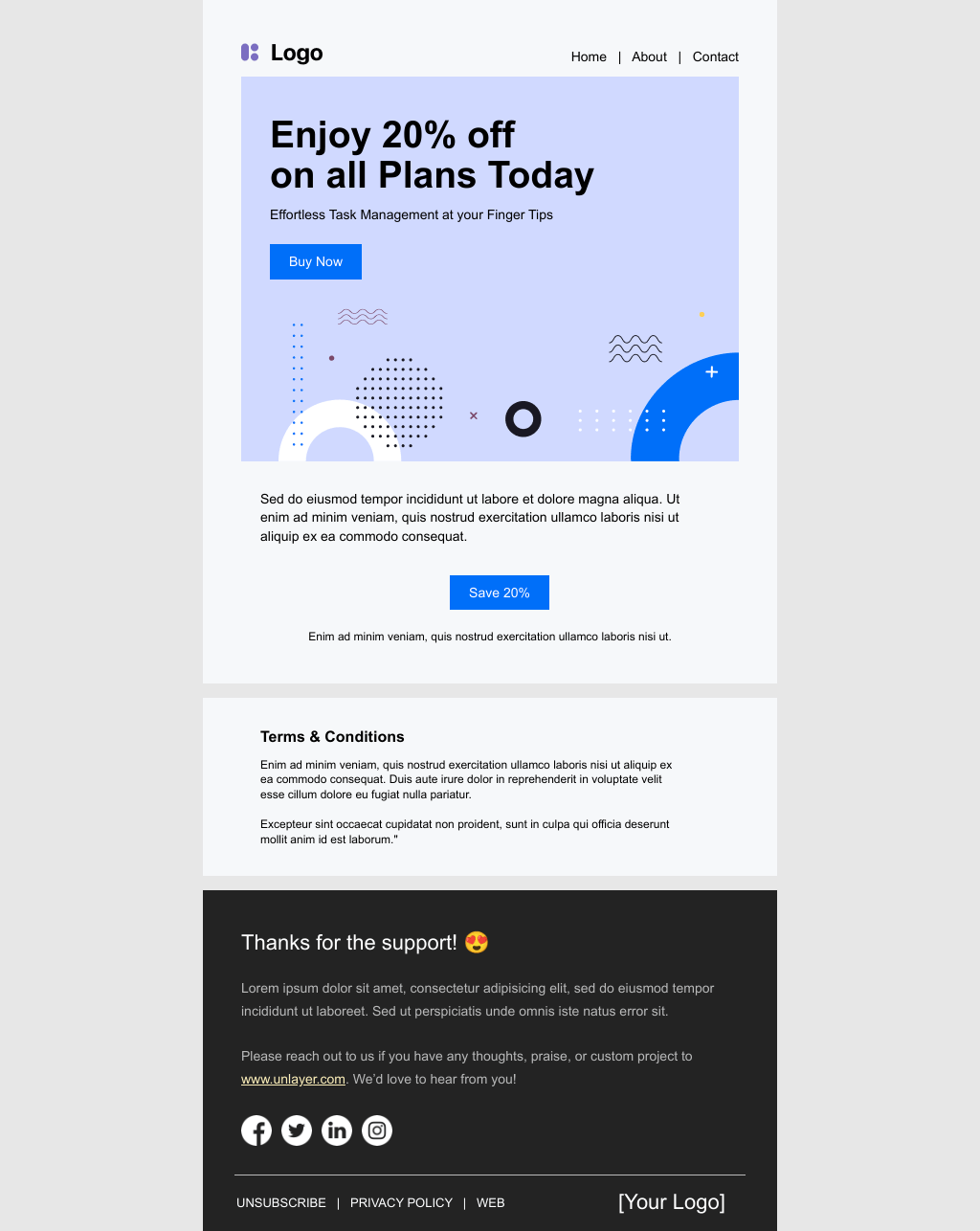 Laravel Mail Template - Short and Sweet Sales Pitch