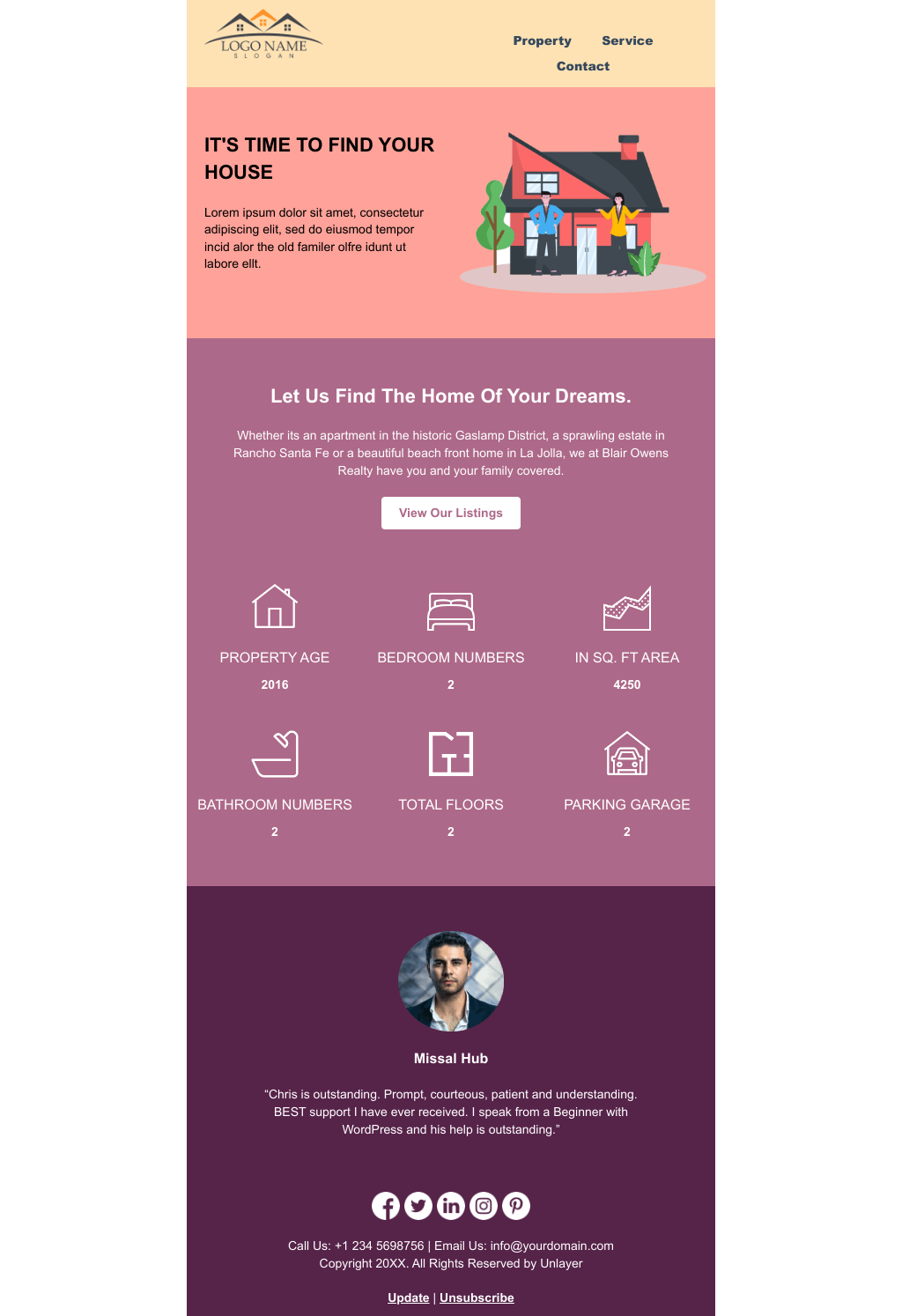Laravel Mail Template - Single Property & Apartment Booking