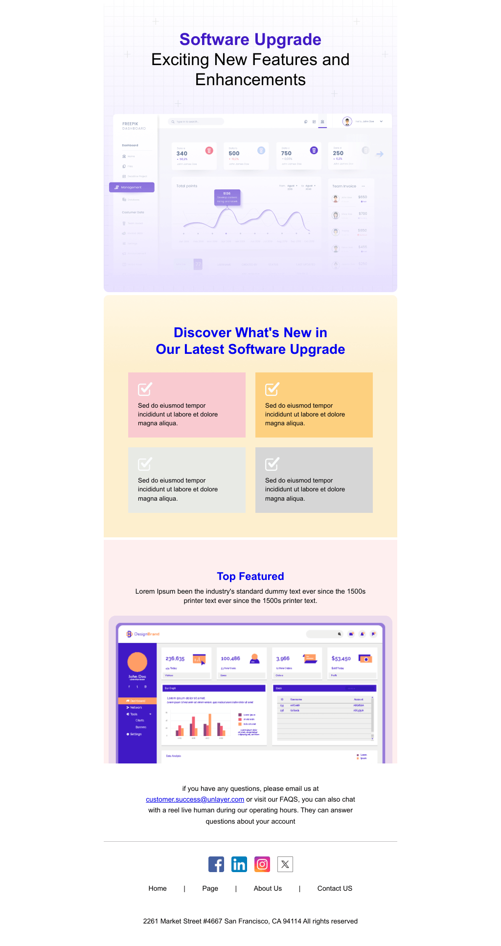 Laravel Mail Template - Software Updates and Releases