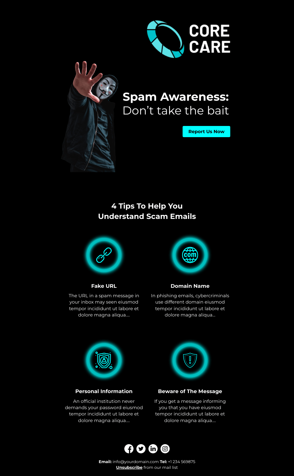 Laravel Mail Template - Spam Awareness To Employees