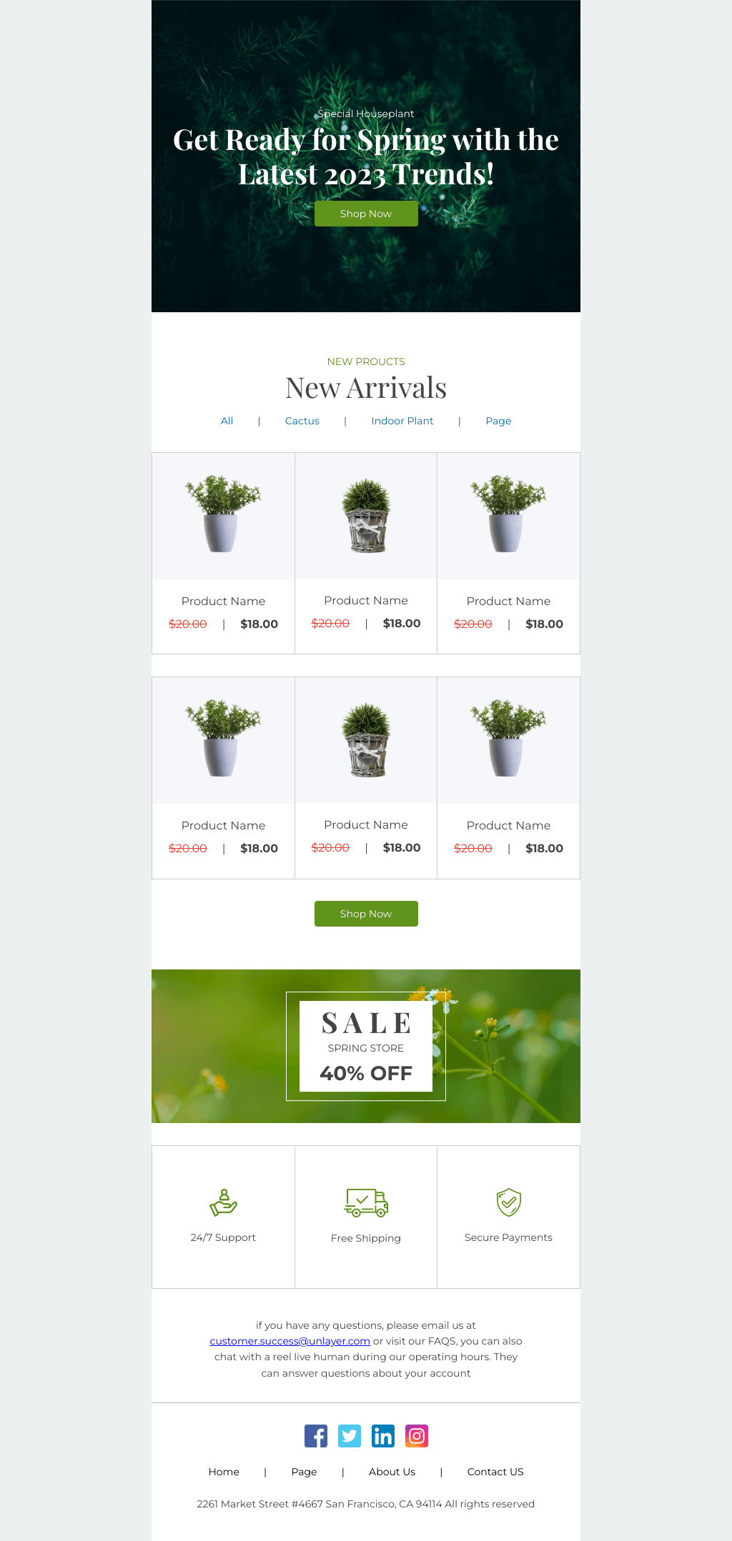 Laravel Mail Template - Spring Plant Sale