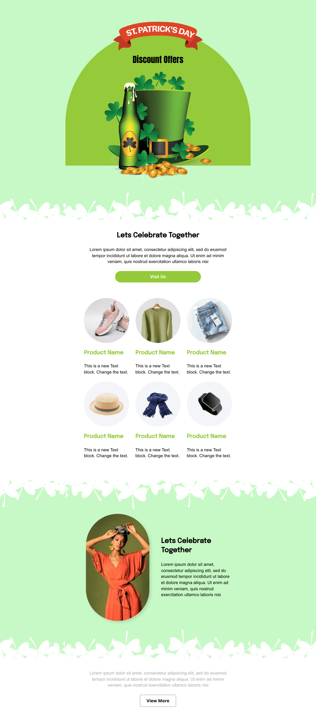 Laravel Mail Template - St. Patrick's Day Discounts