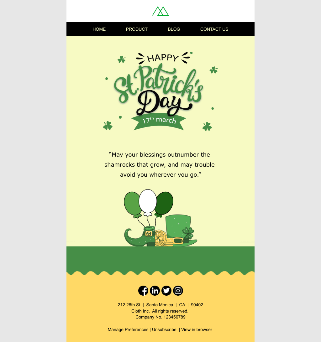 Laravel Mail Template - St. Patrick's Day Greetings