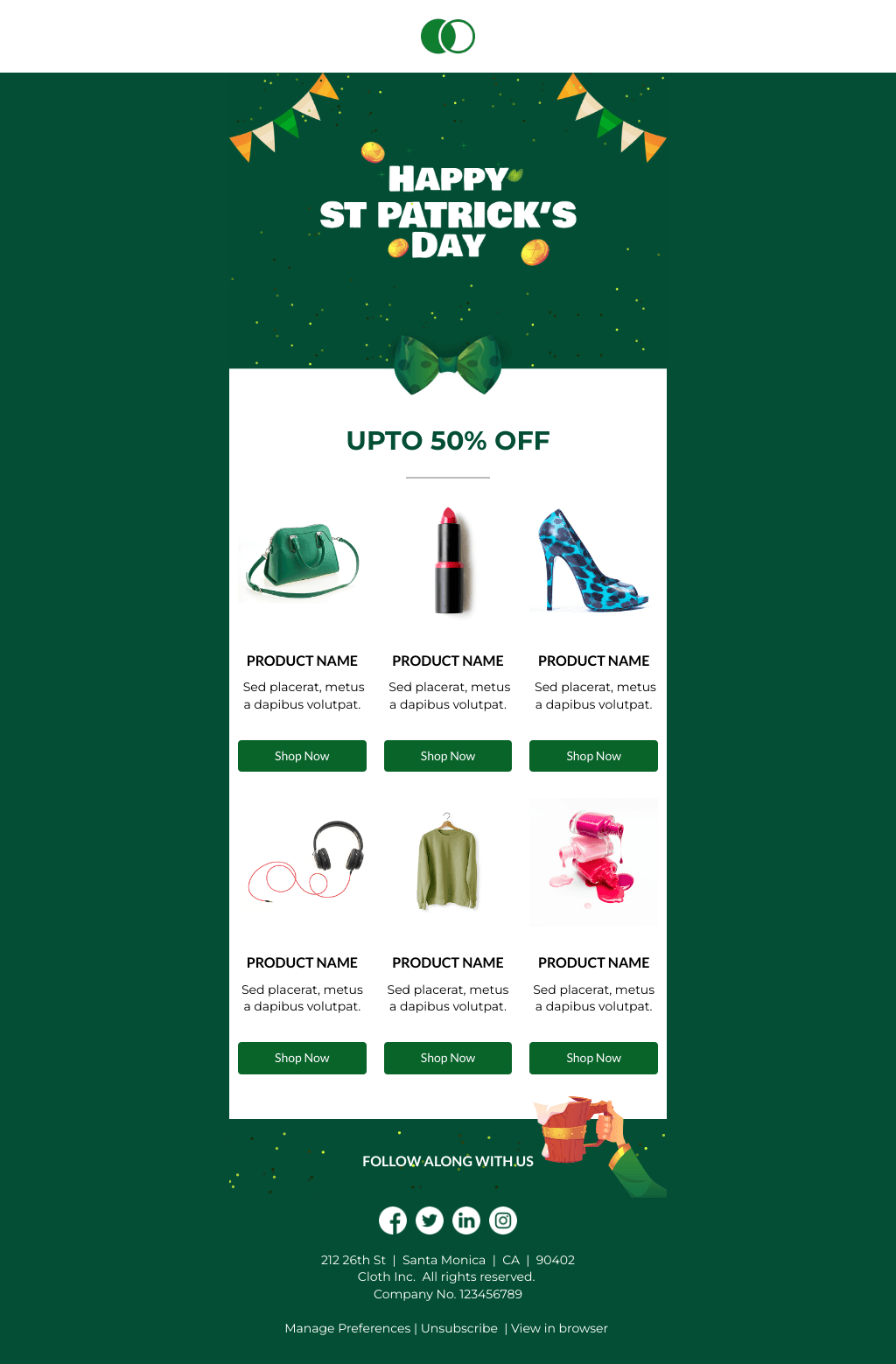 Laravel Mail Template - St. Patrick's Day sale 