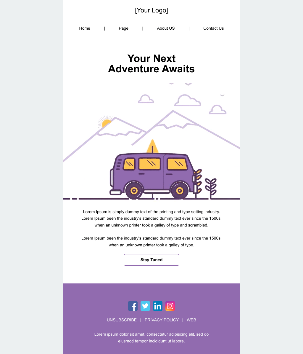 Laravel Mail Template - Stay Tuned