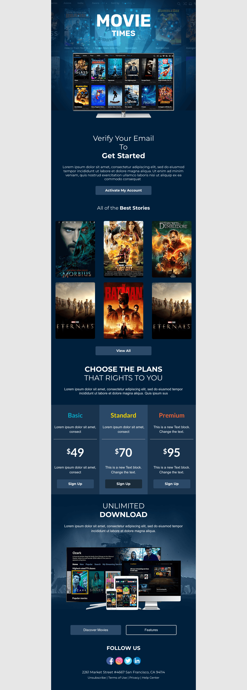 Laravel Mail Template - Streaming App Subscription