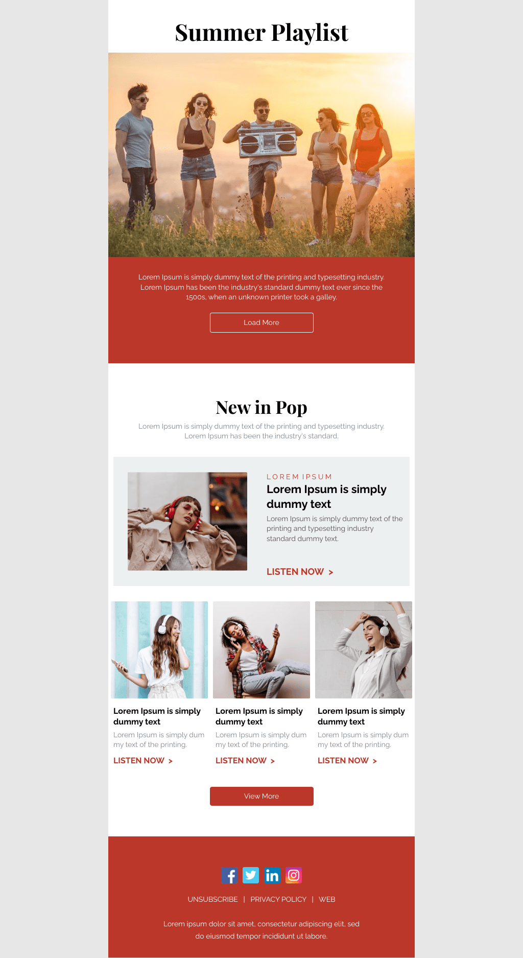 Laravel Mail Template - Summer Playlist