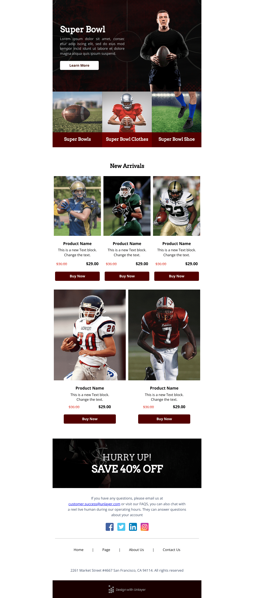 Laravel Mail Template - Super Bowl Sale