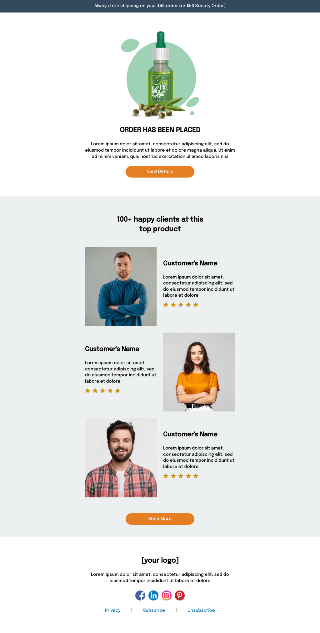 Laravel Mail Template - Testimonials