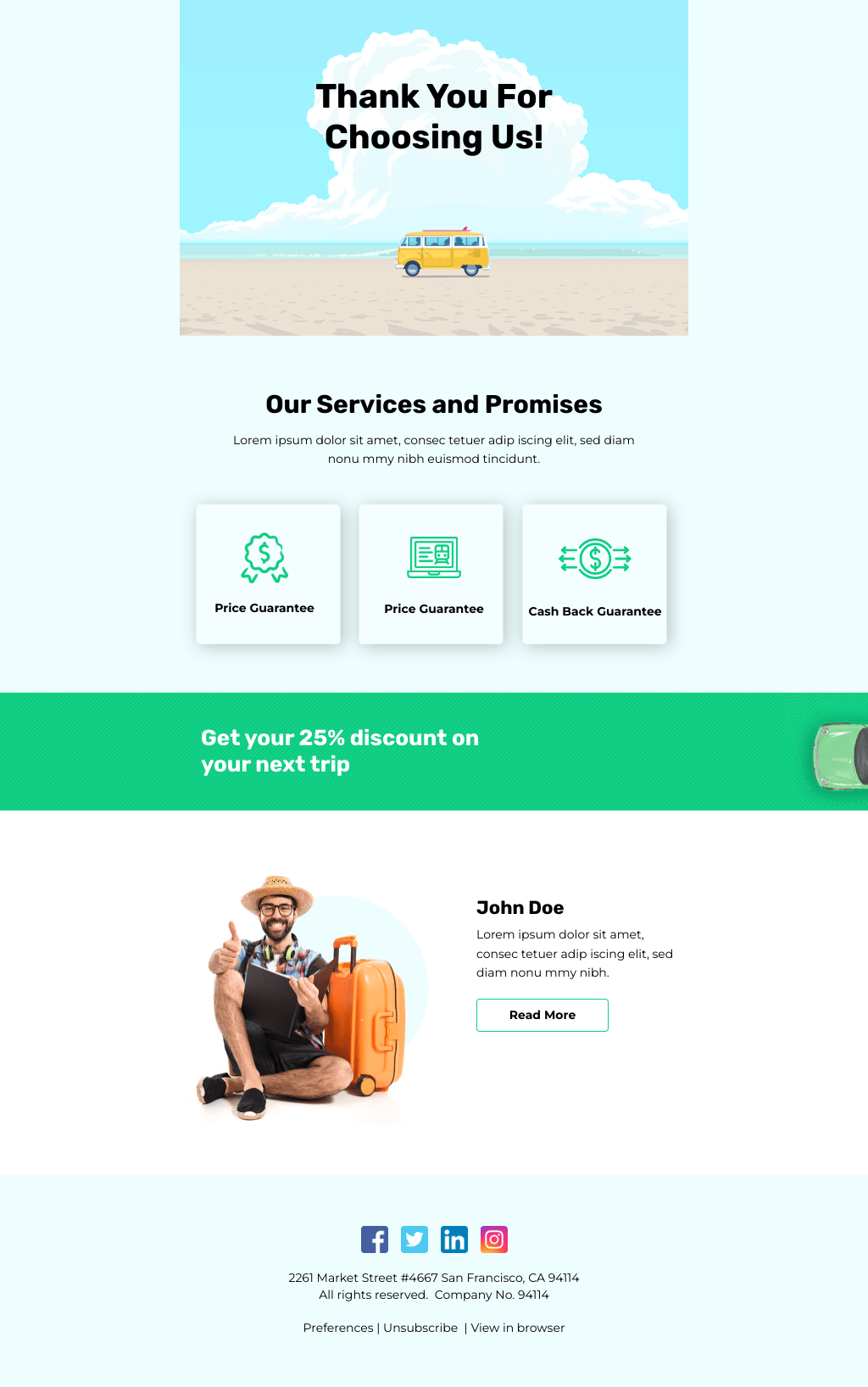 Laravel Mail Template - Thank You For Road Trip