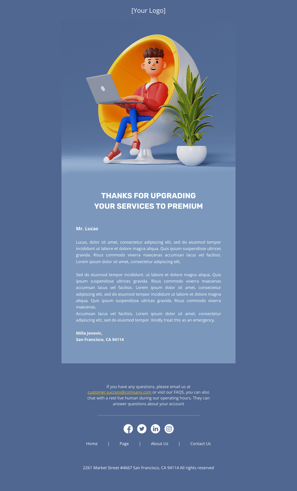 Laravel Mail Template - Thank You for Upgrade