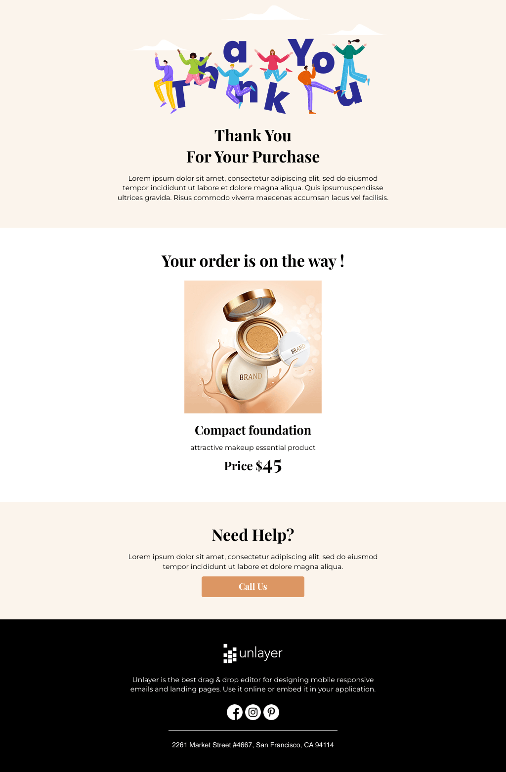Laravel Mail Template - Thank You For Your Purchase