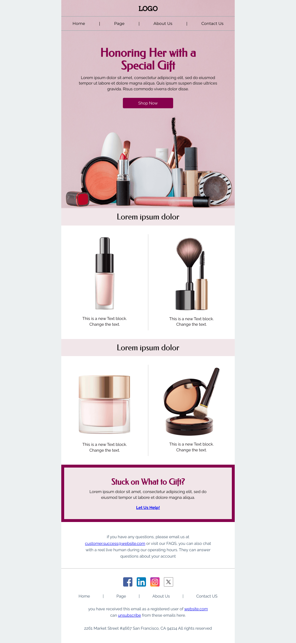 Laravel Mail Template - Thank You Gifts for Women