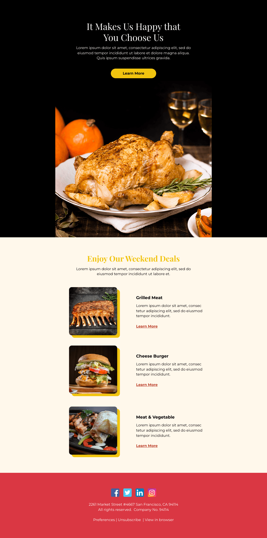 Laravel Mail Template - Thank You Meal