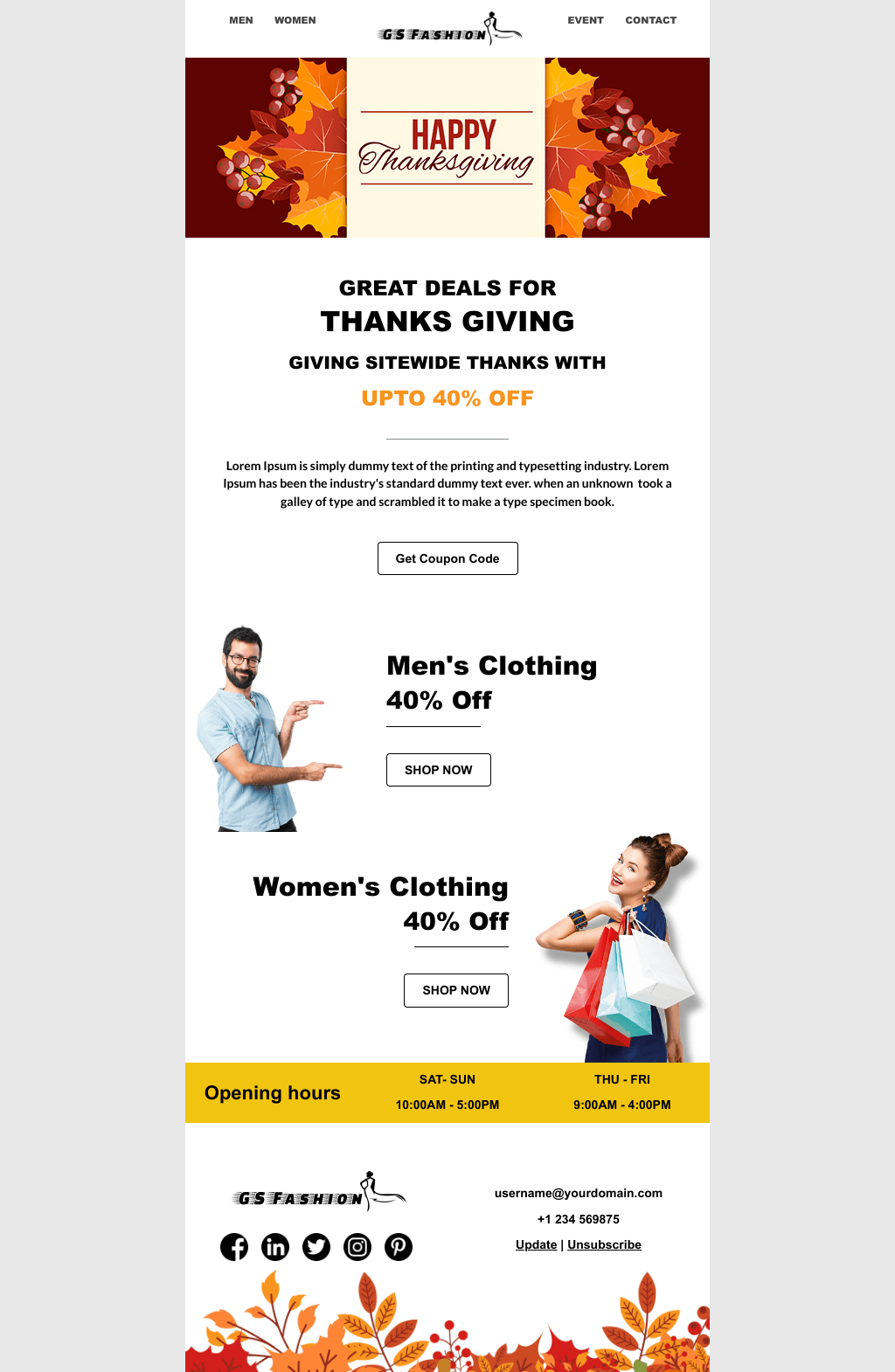 Laravel Mail Template - Thanksgiving Deals