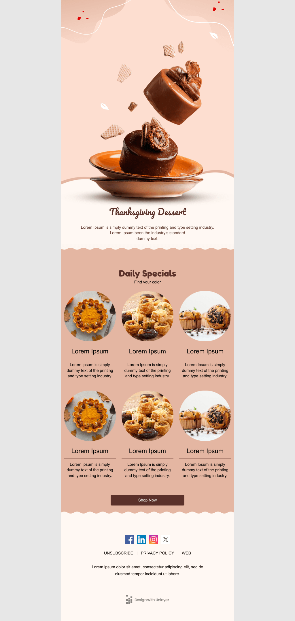 Laravel Mail Template - Thanksgiving Dessert