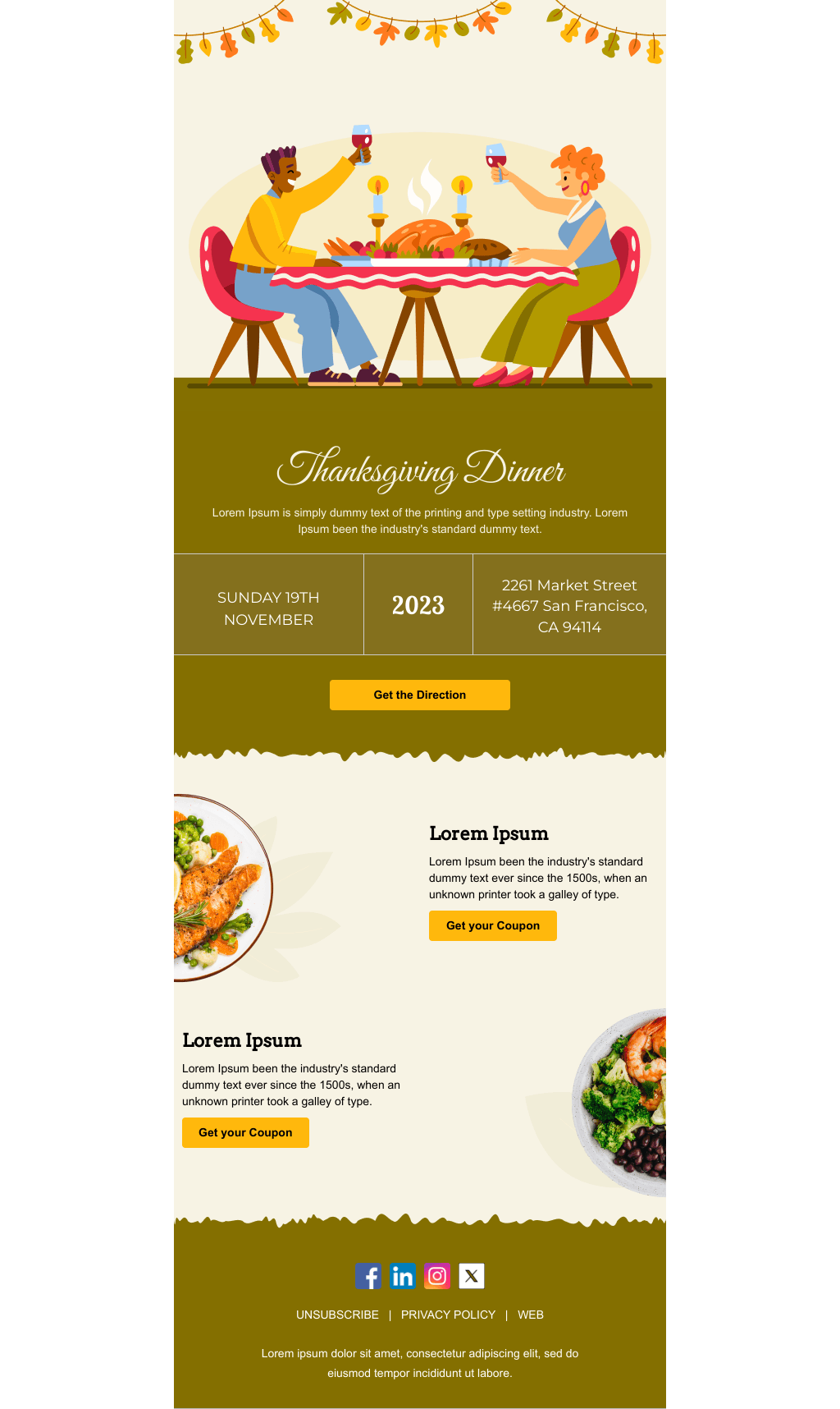 Laravel Mail Template - Thanksgiving Dinner