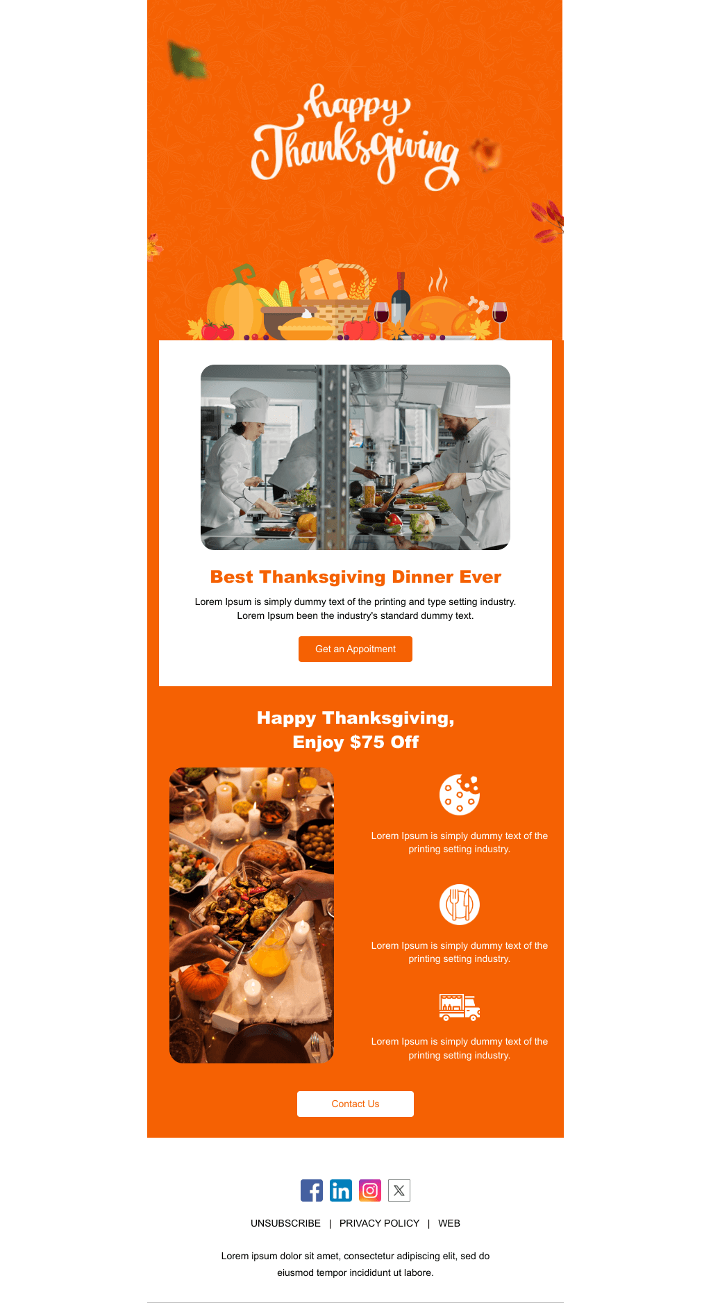 Laravel Mail Template - Thanksgiving Food