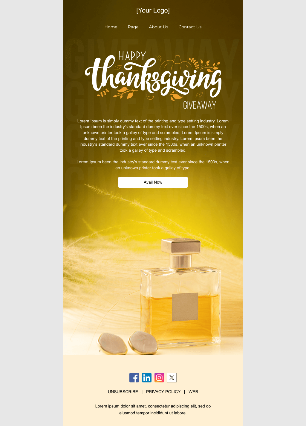 Laravel Mail Template - Thanksgiving Giveaway