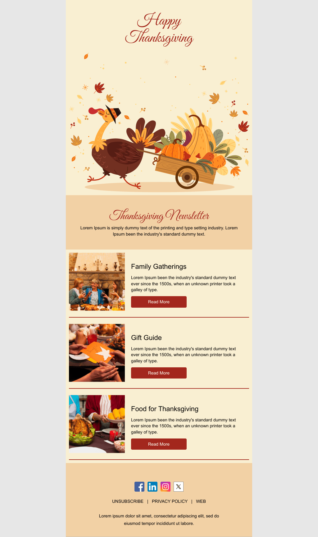 Laravel Mail Template - Thanksgiving Newsletter