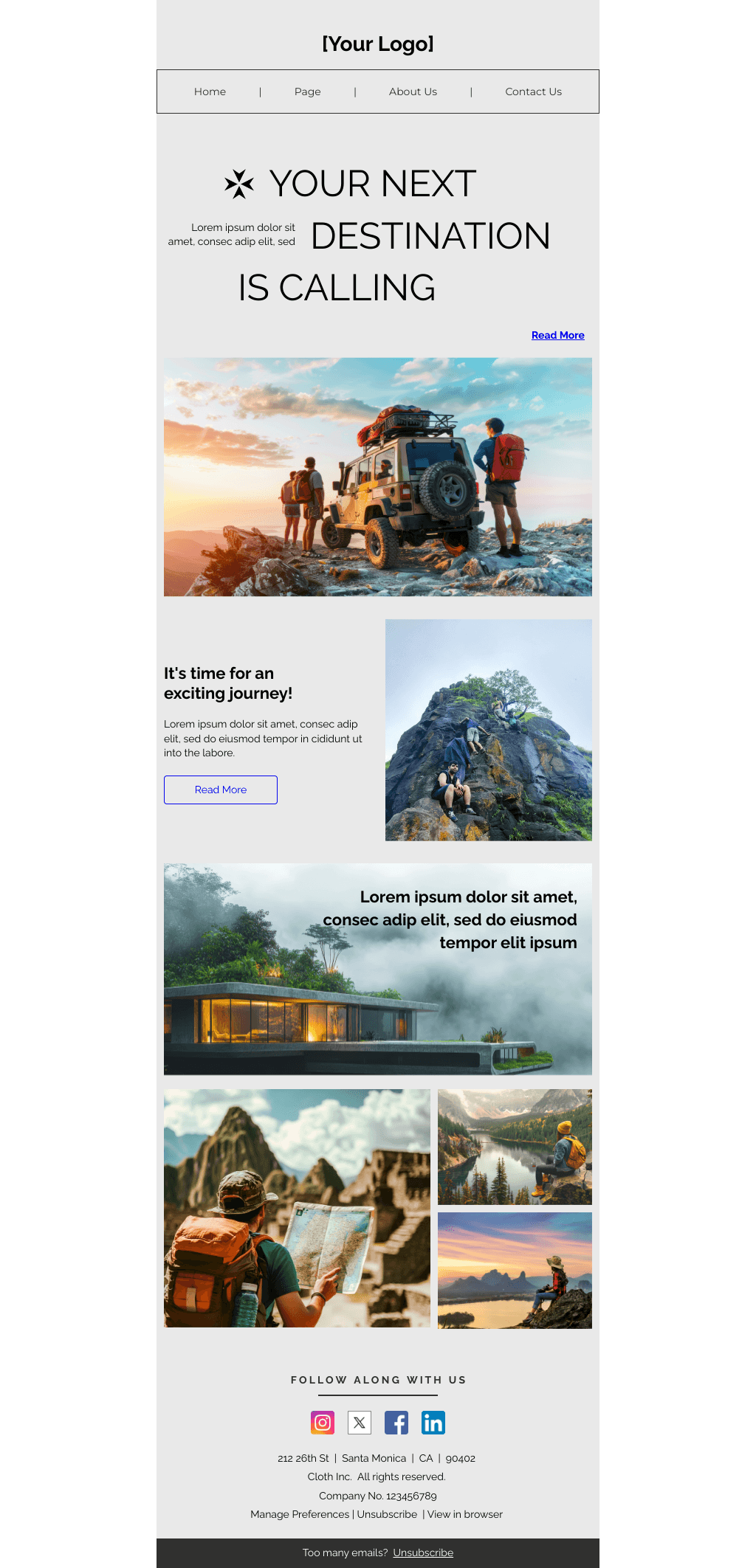 Laravel Mail Template - Time For a Journey