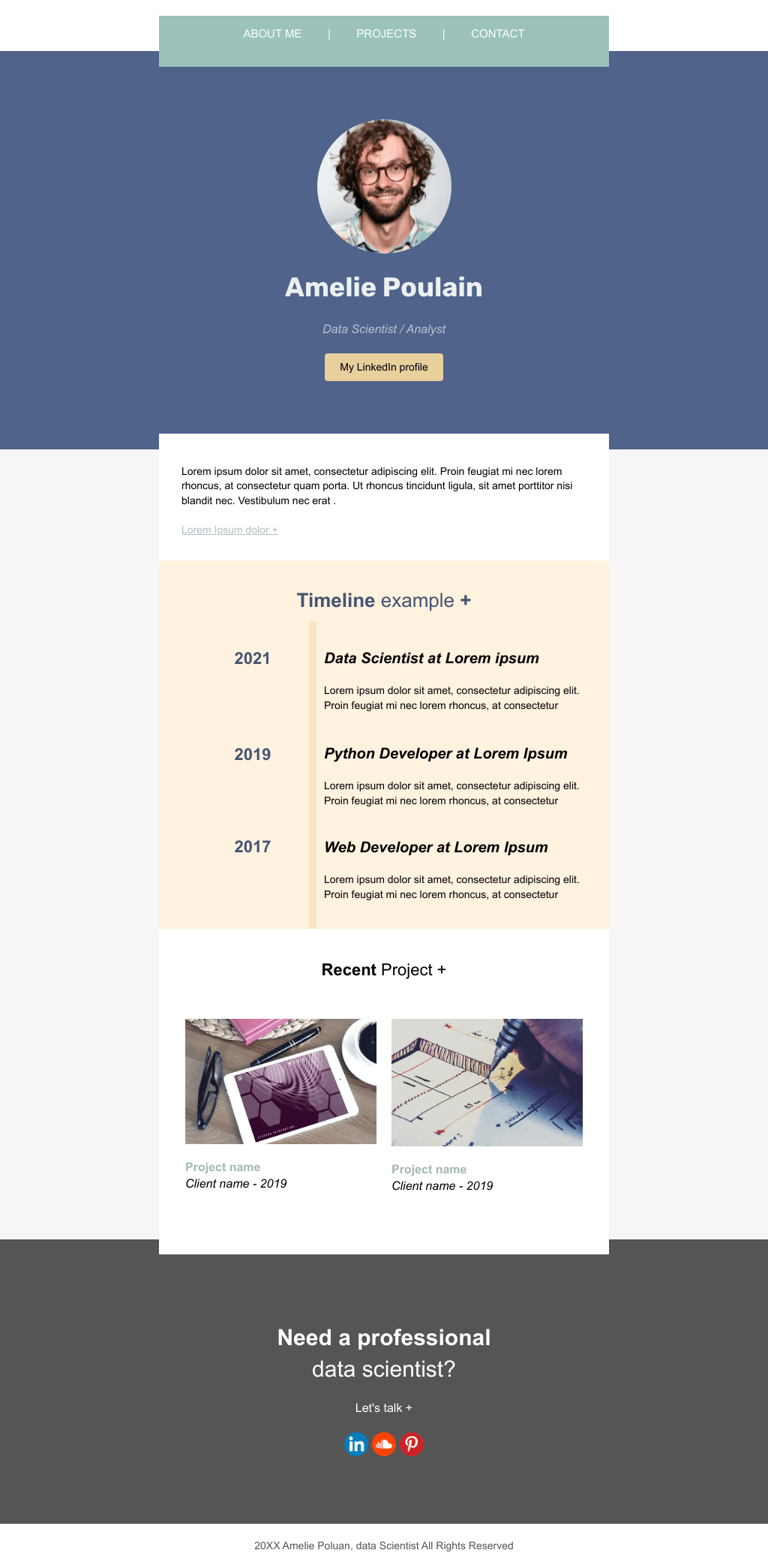 Laravel Mail Template - Timeline Portfolio