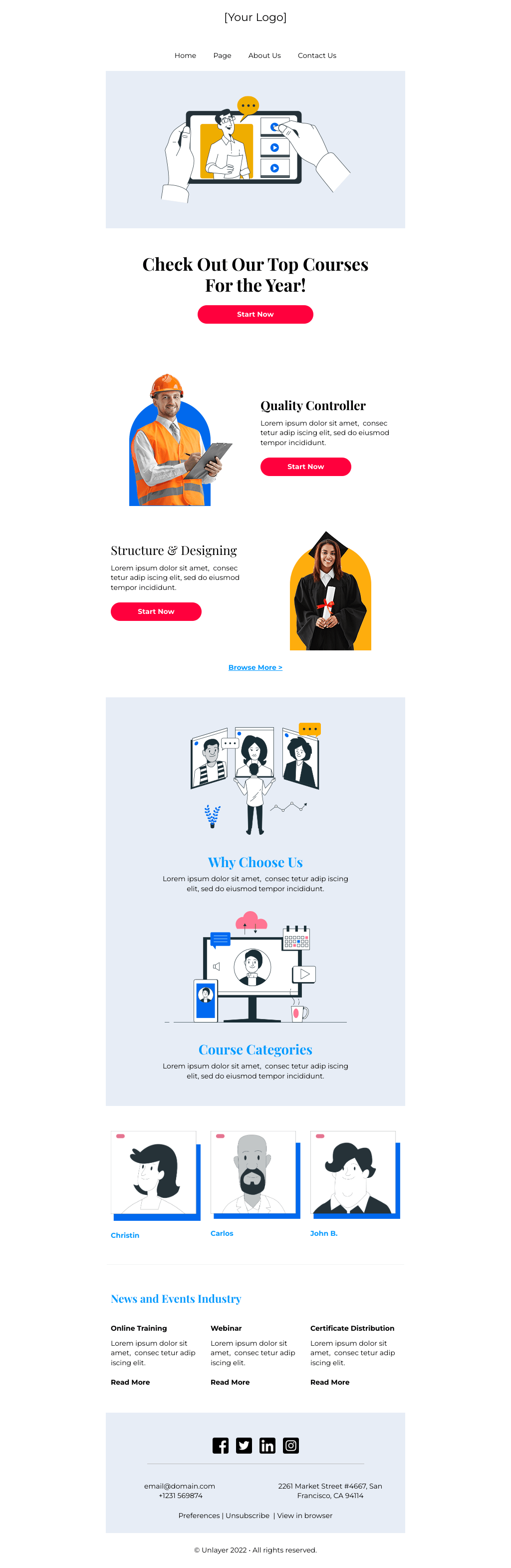 Laravel Mail Template - Top Courses