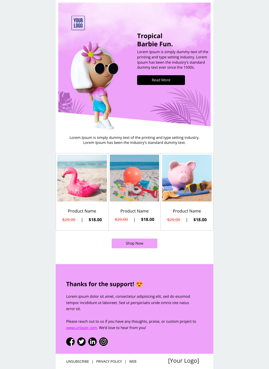 Laravel Mail Template - Toys for Summer