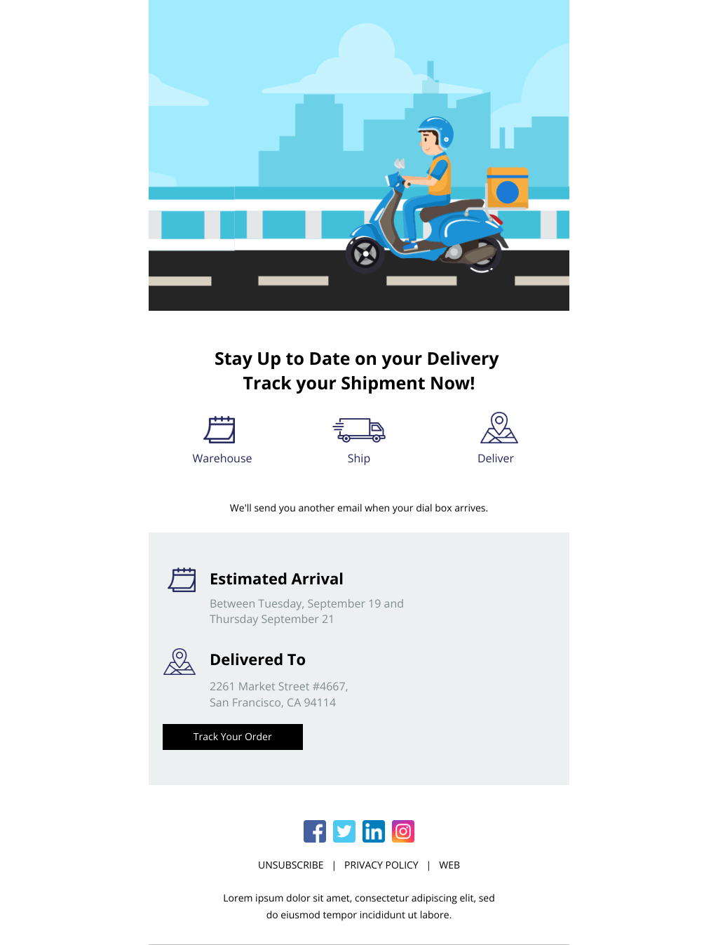 Laravel Mail Template - Track Your Shipment