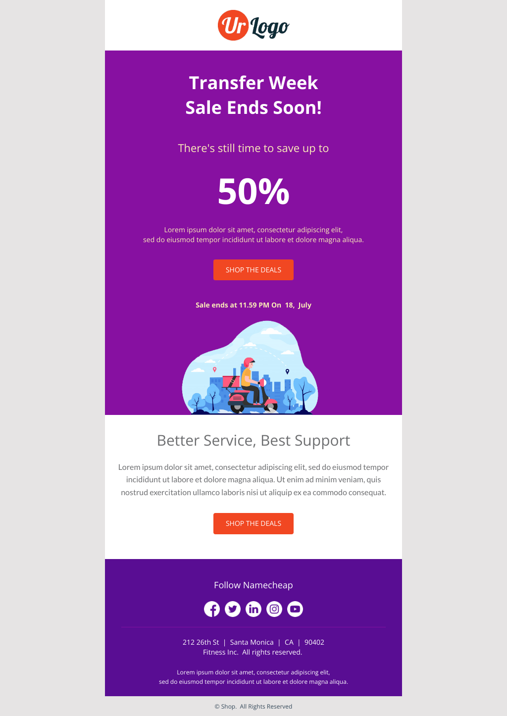 Laravel Mail Template - Transfer Week Sale