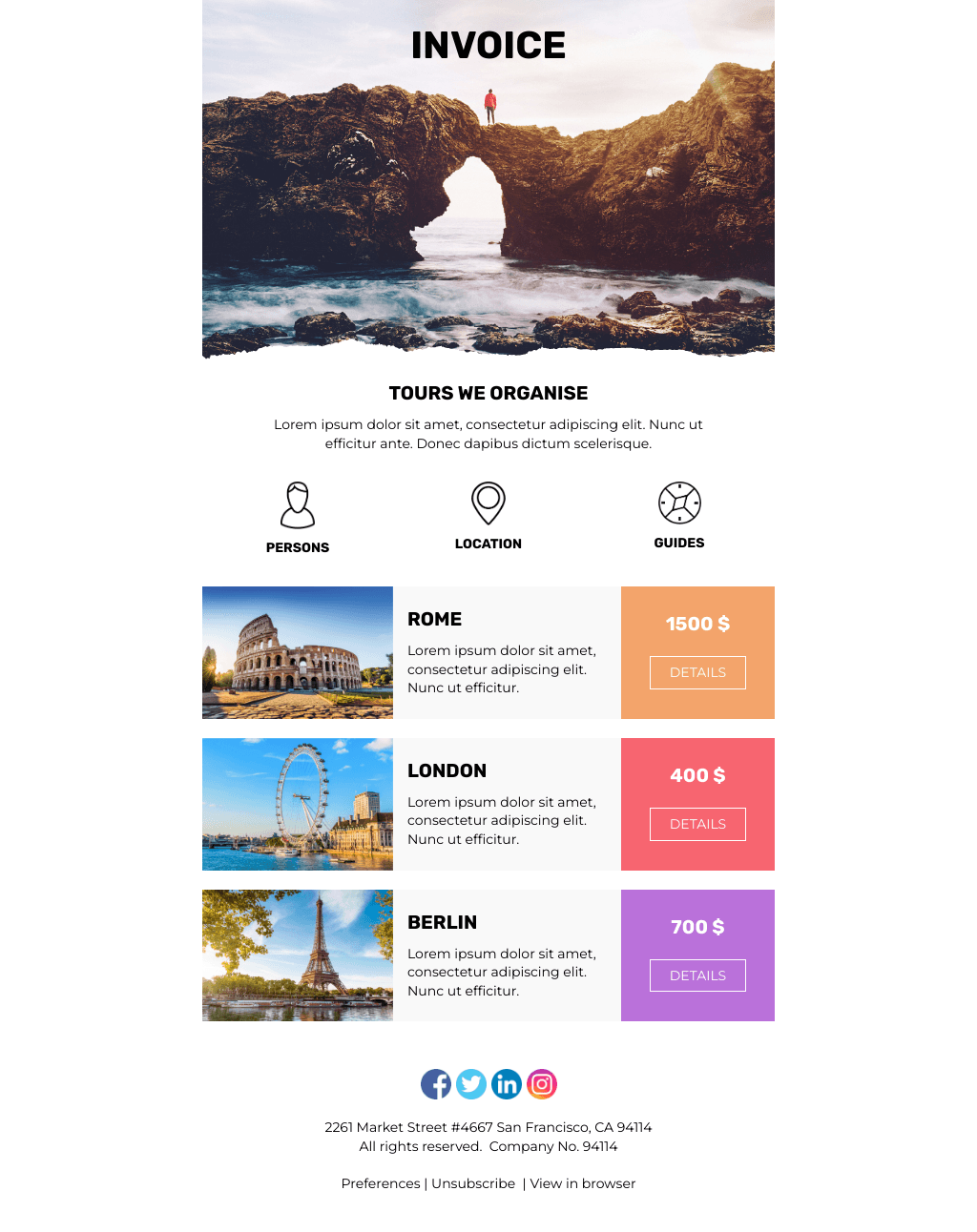 Laravel Mail Template - Travel Agency Invoice
