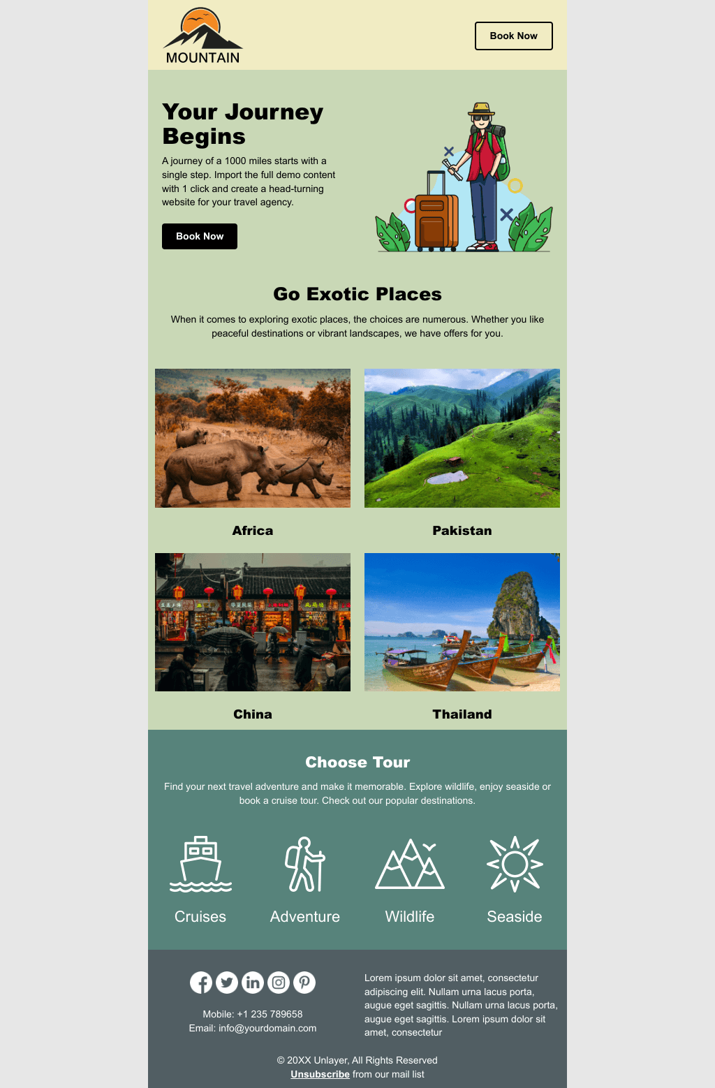 Laravel Mail Template - Travel & Tourism Advance Booking