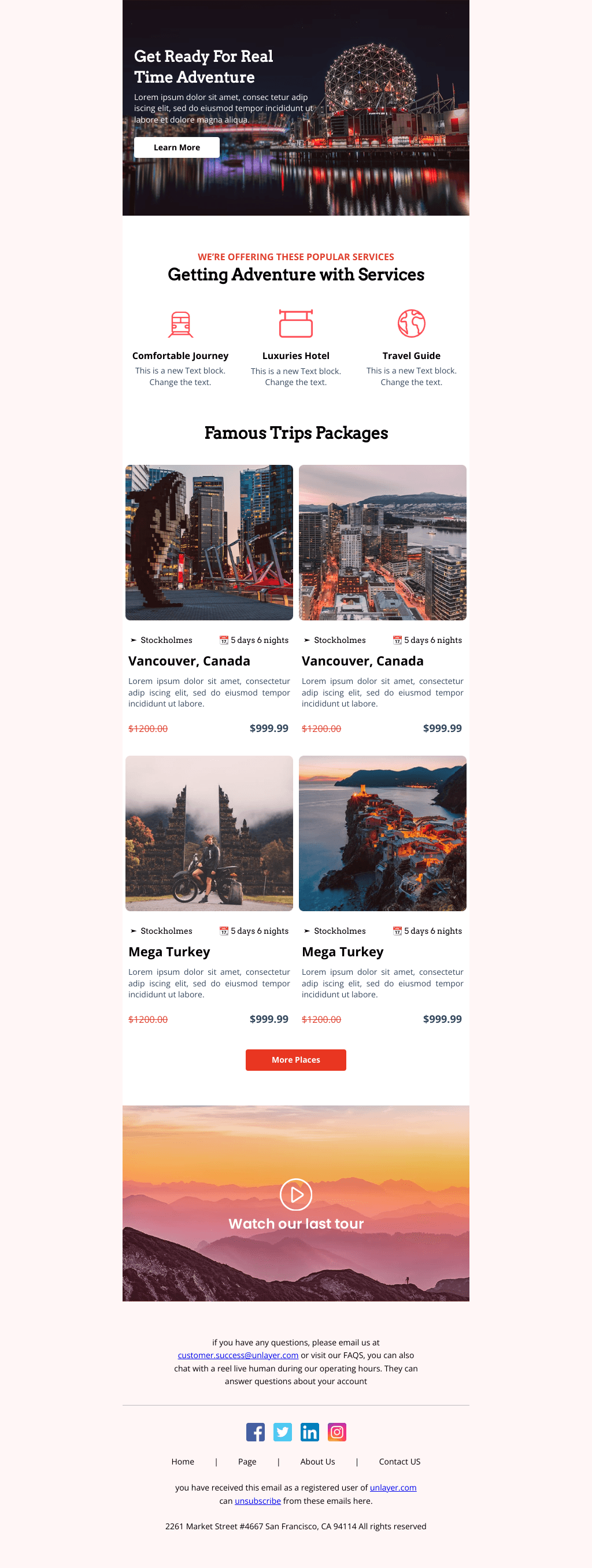 Laravel Mail Template - Travel Discount on Men's Day