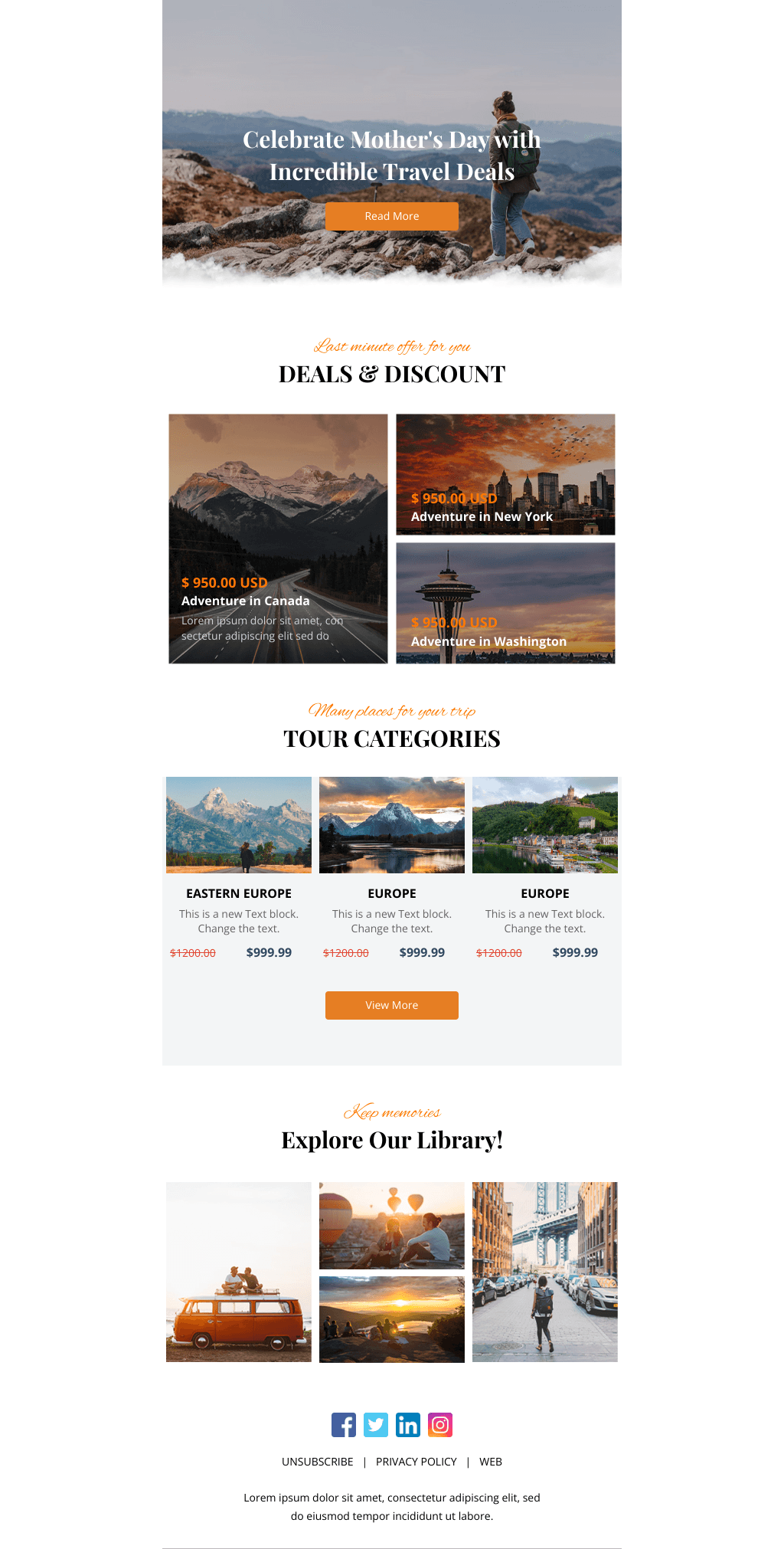 Laravel Mail Template - Travel Discounts on Mother's Day