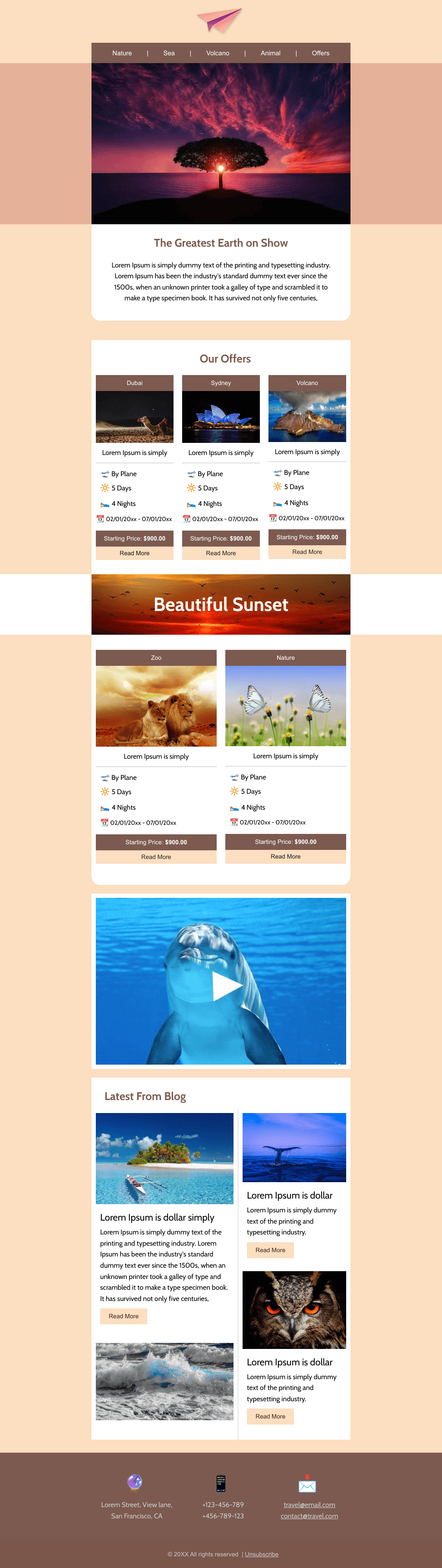 Laravel Mail Template - Travel World