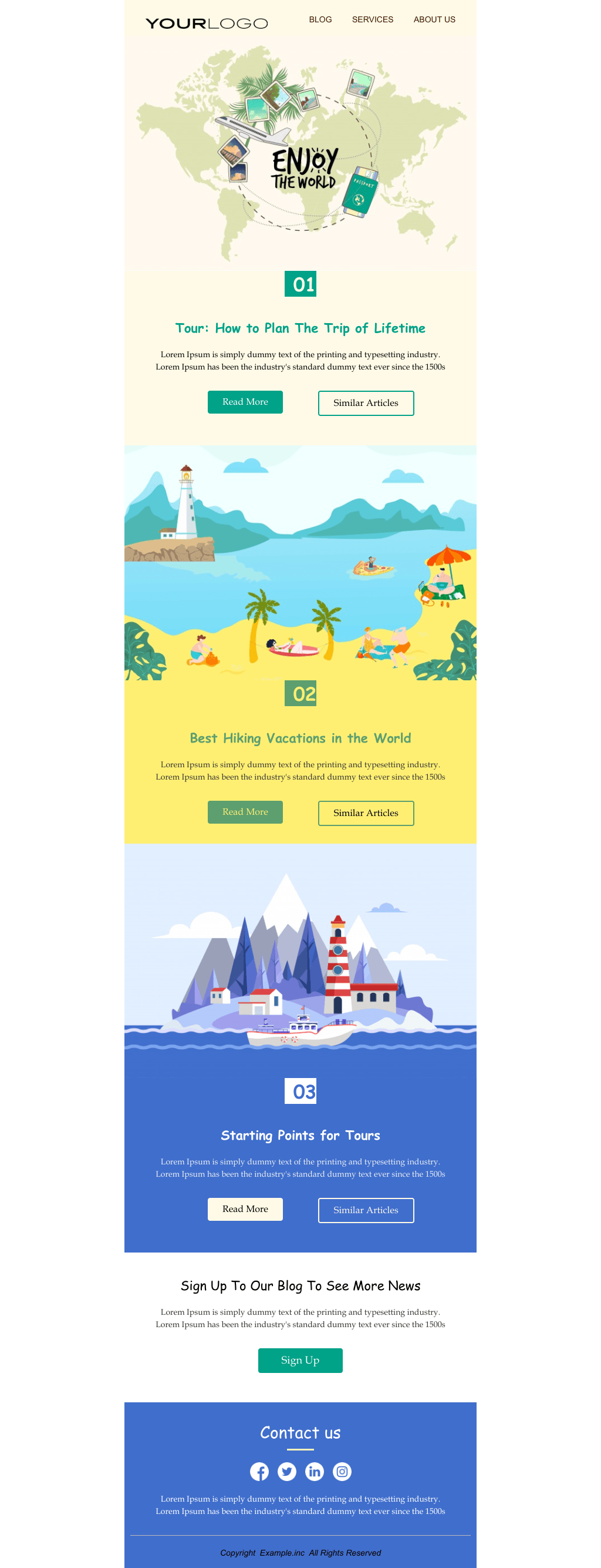 Laravel Mail Template - Travel